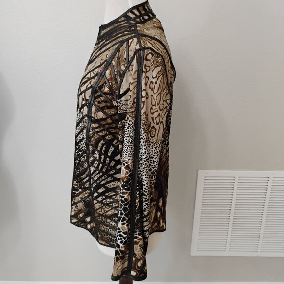 Chico’s Open-Front Animal/Geometric Print Jacket – Size 1 – Gently Worn - Picture 4 of 14